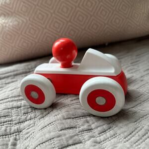 Hape Rolling Roadster Toy Car Wobbly Wooden Red White Baby Toddler Toy